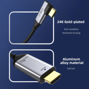 CABLETIME καλώδιο USB-C 90 Degree σε HDMI C160, Coaxial, 4K, 1.8m, μαύρο | Αξεσουάρ κινητών | elabstore.gr