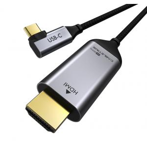CABLETIME καλώδιο USB-C 90 Degree σε HDMI C160, Coaxial, 4K, 1.8m, μαύρο | Αξεσουάρ κινητών | elabstore.gr