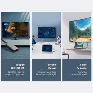 CABLETIME καλώδιο USB-C σε HDMI C160, με LED, Ring, 4K, 0.15m, μαύρο | Αξεσουάρ κινητών | elabstore.gr