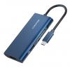 CABLETIME docking station C160, Type-C, 7-ports, 4K 0.15m, μπλε | Συνοδευτικά PC | elabstore.gr