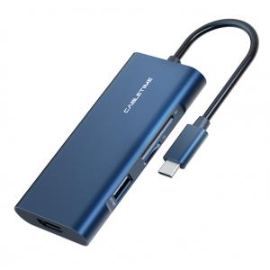 CABLETIME docking station C160, Type-C, 7-ports, 4K 0.15m, μπλε | Συνοδευτικά PC | elabstore.gr