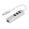 CABLETIME HUB USB-C σε 3x USB 3.0 + RJ45 C160, 5Gbps, 0.15m, ασημί | Συνοδευτικά PC | elabstore.gr