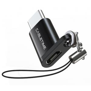 CABLETIME αντάπτορας USB Type-C σε USB 2.0 Micro B CMBF, 0.1m, μαύρος | Αξεσουάρ κινητών | elabstore.gr