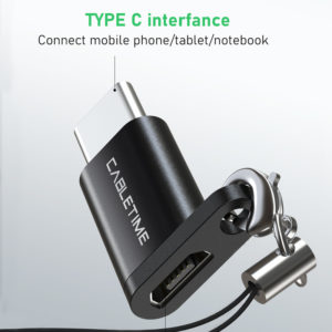 CABLETIME αντάπτορας USB Type-C σε USB 2.0 Micro B CMBF, 0.1m, γκρι | Αξεσουάρ κινητών | elabstore.gr
