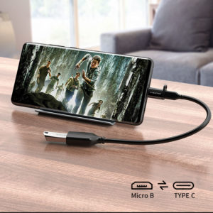 CABLETIME αντάπτορας USB Type-C σε USB 2.0 Micro B CMBF, 0.1m, γκρι | Αξεσουάρ κινητών | elabstore.gr