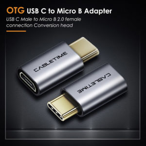 CABLETIME αντάπτορας USB Type-C σε USB Micro θηλυκό C160, γκρι | Αξεσουάρ κινητών | elabstore.gr