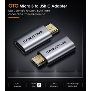 CABLETIME αντάπτορας OTG USB Type-C σε USB 2.0 Micro B C160, γκρι | Αξεσουάρ κινητών | elabstore.gr