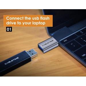 CABLETIME αντάπτορας USB Type-C σε USB 3.0 C160, γκρι | Αξεσουάρ κινητών | elabstore.gr