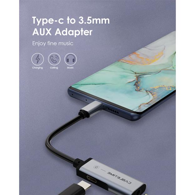 CABLETIME αντάπτορας USB Type-C σε USB Type-C & 3.5mm C160, 0.1m, γκρι | eLabstore.gr CABLETIME αντάπτορας USB Type-C σε USB Type-C & 3.5mm C160, 0.1m, γκρι | Αξεσουάρ κινητών | elabstore.gr