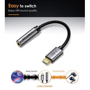 CABLETIME καλώδιο USB Type-C σε 3.5mm θηλυκό C160, 0.1m, μαύρο | Αξεσουάρ κινητών | elabstore.gr