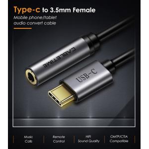 CABLETIME καλώδιο USB Type-C σε 3.5mm θηλυκό C160, 0.1m, μαύρο | Αξεσουάρ κινητών | elabstore.gr