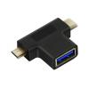 CABLETIME αντάπτορας USB-C σε USB-A 3.0 + USB Micro B 2.0 C160, μαύρος | Αξεσουάρ κινητών | elabstore.gr