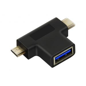 CABLETIME αντάπτορας USB-C σε USB-A 3.0 + USB Micro B 2.0 C160, μαύρος | Αξεσουάρ κινητών | elabstore.gr