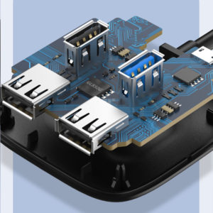 CABLETIME HUB USB3.0 + USB2.0 + Micro B AMAF4, 4 Ports, 1m, μαύρο | Συνοδευτικά PC | elabstore.gr