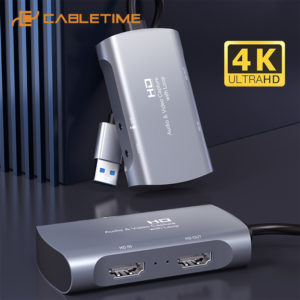 CABLETIME HDMI audio and video capture card with Loop HAVC, 4K | Συνοδευτικά PC | elabstore.gr