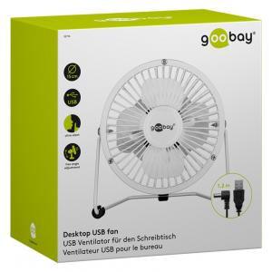 GOOBAY επιτραπέζιος ανεμιστήρας USB 52714, 4", 5V(DC), λευκός | Οικιακές & Προσωπικές Συσκευές | elabstore.gr