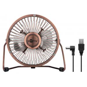 GOOBAY επιτραπέζιος ανεμιστήρας USB 55524, 4", 5V(DC), bronze | Οικιακές & Προσωπικές Συσκευές | elabstore.gr
