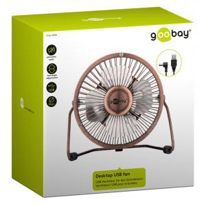 GOOBAY επιτραπέζιος ανεμιστήρας USB 55524, 4", 5V(DC), bronze | Οικιακές & Προσωπικές Συσκευές | elabstore.gr
