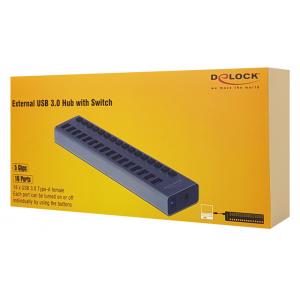 DELOCK hub 16x USB με διακόπτες 63978, USB 3.0, 5Gbps, 7.5A, LED, γκρι | eLabstore.gr DELOCK hub 16x USB με διακόπτες 63978, USB 3.0, 5Gbps, 7.5A, LED, γκρι | Συνοδευτικά PC | elabstore.gr