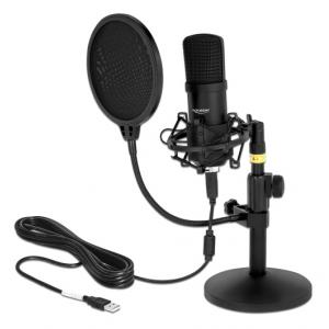 DELOCK μικρόφωνο studio με pop φίλτρο & αντιανέμιο 66300, πυκνωτικό, USB | Εικόνα & Ήχος | elabstore.gr