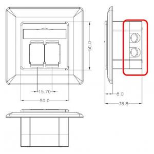 GOOBAY επιτοίχια πρίζα CAT 6a 68572, 2x RJ45, 80x80mm, λευκή | Εργαλεία | elabstore.gr