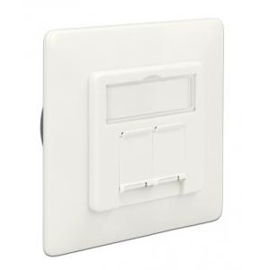 DELOCK Modular Wall Outlet Δικτύου, Cat.6A, 2x LSA, 2 Port | Εργαλεία | elabstore.gr