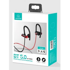USAMS Bluetooth earphones US-YD004, BT 5.0, 90mAh, κόκκινο-μαύρο | Αξεσουάρ κινητών | elabstore.gr