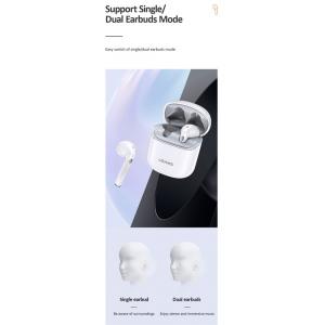 USAMS earphones US-SY02 με θήκη φόρτισης, True Wireless, λευκά | Αξεσουάρ κινητών | elabstore.gr