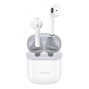 USAMS earphones US-SY02 με θήκη φόρτισης, True Wireless, λευκά | Αξεσουάρ κινητών | elabstore.gr