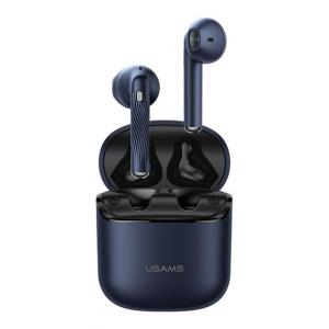 USAMS earphones SY02 με θήκη φόρτισης, True Wireless, μπλε | Αξεσουάρ κινητών | elabstore.gr