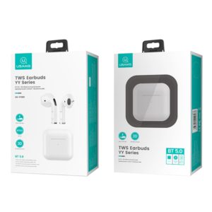USAMS earphones US-YY001 με θήκη φόρτισης, True Wireless, λευκά | Αξεσουάρ κινητών | elabstore.gr