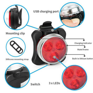 LED φωτισμός ποδηλάτου BIKE-0025, επαναφορτιζόμενος, 40LM | Gadgets - Αξεσουάρ | elabstore.gr
