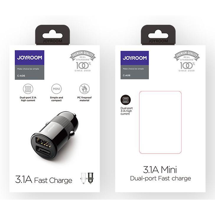 JOYROOM φορτιστής αυτοκινήτου C-A06, 2x USB, 3.1A, λευκός | eLabstore.gr JOYROOM φορτιστής αυτοκινήτου C-A06, 2x USB, 3.1A, λευκός | Αξεσουάρ κινητών | elabstore.gr