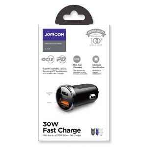 JOYROOM φορτιστής αυτοκινήτου C-A08, USB + Type-C, 30W, μπλε | Αξεσουάρ κινητών | elabstore.gr