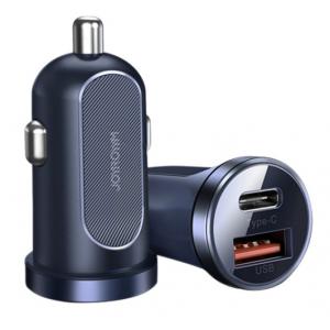 JOYROOM φορτιστής αυτοκινήτου C-A08, USB + Type-C, 30W, μπλε | Αξεσουάρ κινητών | elabstore.gr