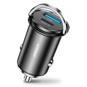 JOYROOM φορτιστής αυτοκινήτου C-A45, USB + Type-C, 4A, γκρι | Αξεσουάρ κινητών | elabstore.gr