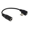 POWERTECH Αντάπτορας Micro USB 90° (M) σε 3.5mm 4pin (F) CAB-U128, 0.2m | Αξεσουάρ κινητών | elabstore.gr
