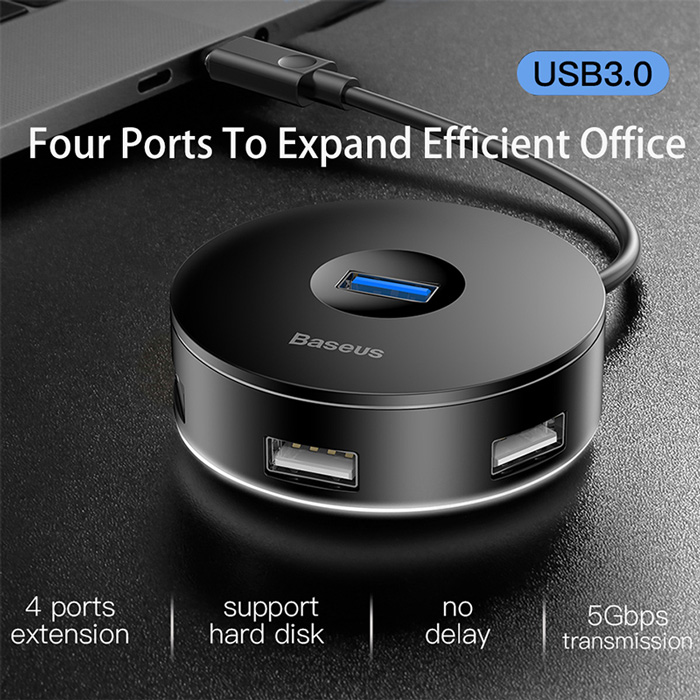 BASEUS USB Type-C hub CAHUB-G01, 1x USB 3.0, 3x USB 2.0, μαύρο | eLabstore.gr BASEUS USB Type-C hub CAHUB-G01, 1x USB 3.0, 3x USB 2.0, μαύρο | Συνοδευτικά PC | elabstore.gr