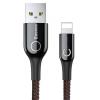 BASEUS καλώδιο USB σε Lightning CALCD-01, LED, 2.4A, 1m, μαύρο | Αξεσουάρ κινητών | elabstore.gr