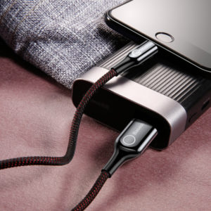 BASEUS καλώδιο USB σε Lightning CALCD-01, LED, 2.4A, 1m, μαύρο | Αξεσουάρ κινητών | elabstore.gr