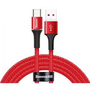 BASEUS καλώδιο USB σε USB Type-C CATGH-H09, LED, 5A 40W, 2m, κόκκινο | Αξεσουάρ κινητών | elabstore.gr