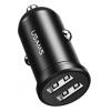 USAMS φορτιστής αυτοκινήτου C20, 2x USB, 2.4A, μαύρο | Αξεσουάρ κινητών | elabstore.gr