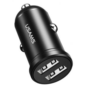 USAMS φορτιστής αυτοκινήτου C20, 2x USB, 2.4A, μαύρο | Αξεσουάρ κινητών | elabstore.gr