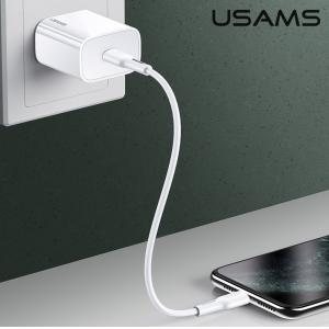 USAMS φορτιστής τοίχου US-CC118, 1x type-C, PD3.0 20W 3A, λευκός | Αξεσουάρ κινητών | elabstore.gr