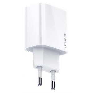 USAMS φορτιστής τοίχου US-CC118, 1x type-C, PD3.0 20W 3A, λευκός | Αξεσουάρ κινητών | elabstore.gr