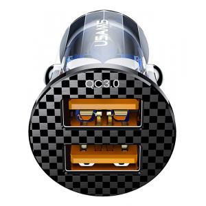 USAMS USB φορτιστής αυτοκινήτου US-CC122, 2x USB, 36W, διάφανος | Αξεσουάρ κινητών | elabstore.gr