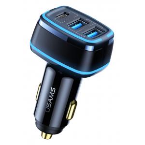 USAMS USB φορτιστής αυτοκινήτου, US-CC126, 3x USB, 80W, μαύρος | Αξεσουάρ κινητών | elabstore.gr