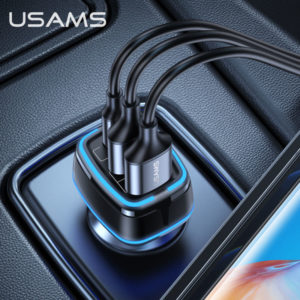 USAMS USB φορτιστής αυτοκινήτου, US-CC126, 3x USB, 80W, μαύρος | Αξεσουάρ κινητών | elabstore.gr