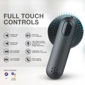 HIFUTURE earphones Flybuds 2 με θήκη φόρτισης, true wireless, μαύρα | Αξεσουάρ κινητών | elabstore.gr