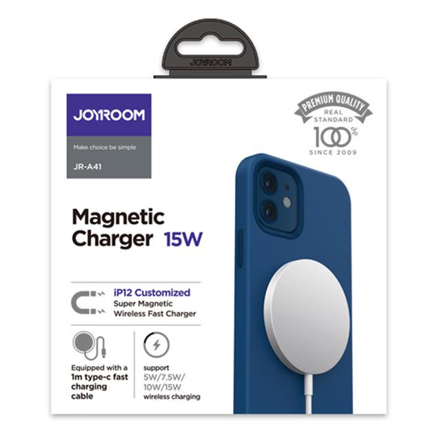 JOYROOM ασύρματος φορτιστής JR-A41, μαγνητικός, 15W, ασημί | eLabstore.gr JOYROOM ασύρματος φορτιστής JR-A41, μαγνητικός, 15W, ασημί | Αξεσουάρ κινητών | elabstore.gr